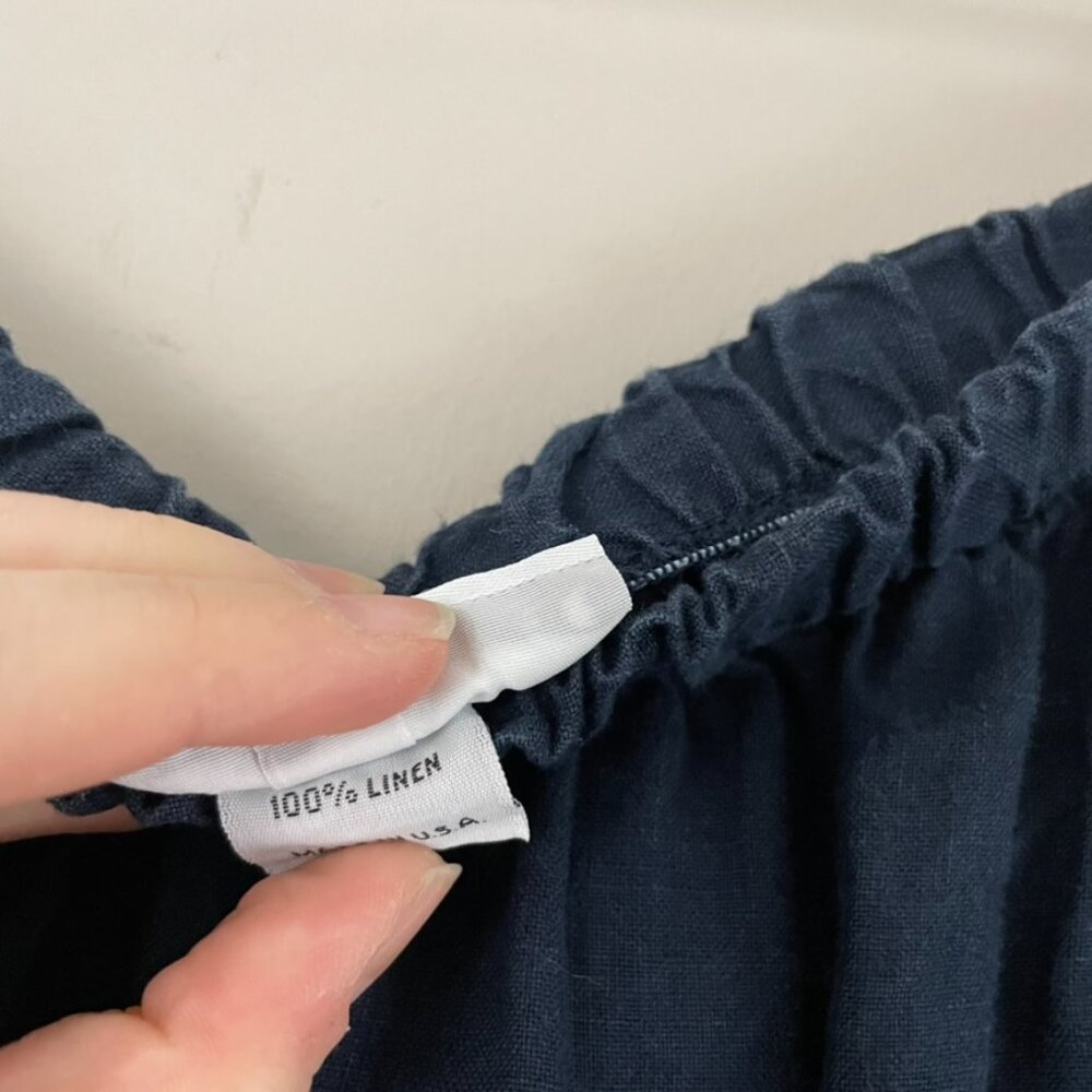 Bryn Walker Navy Blue Linen Pull On Balloon Pants Size Small - Picture 5 of 7